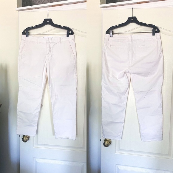 Frank & Eileen Pant Wicklow Chino Twill Mid-Rise Cropped Raw Light Pink 10 GUC - Picture 1 of 9